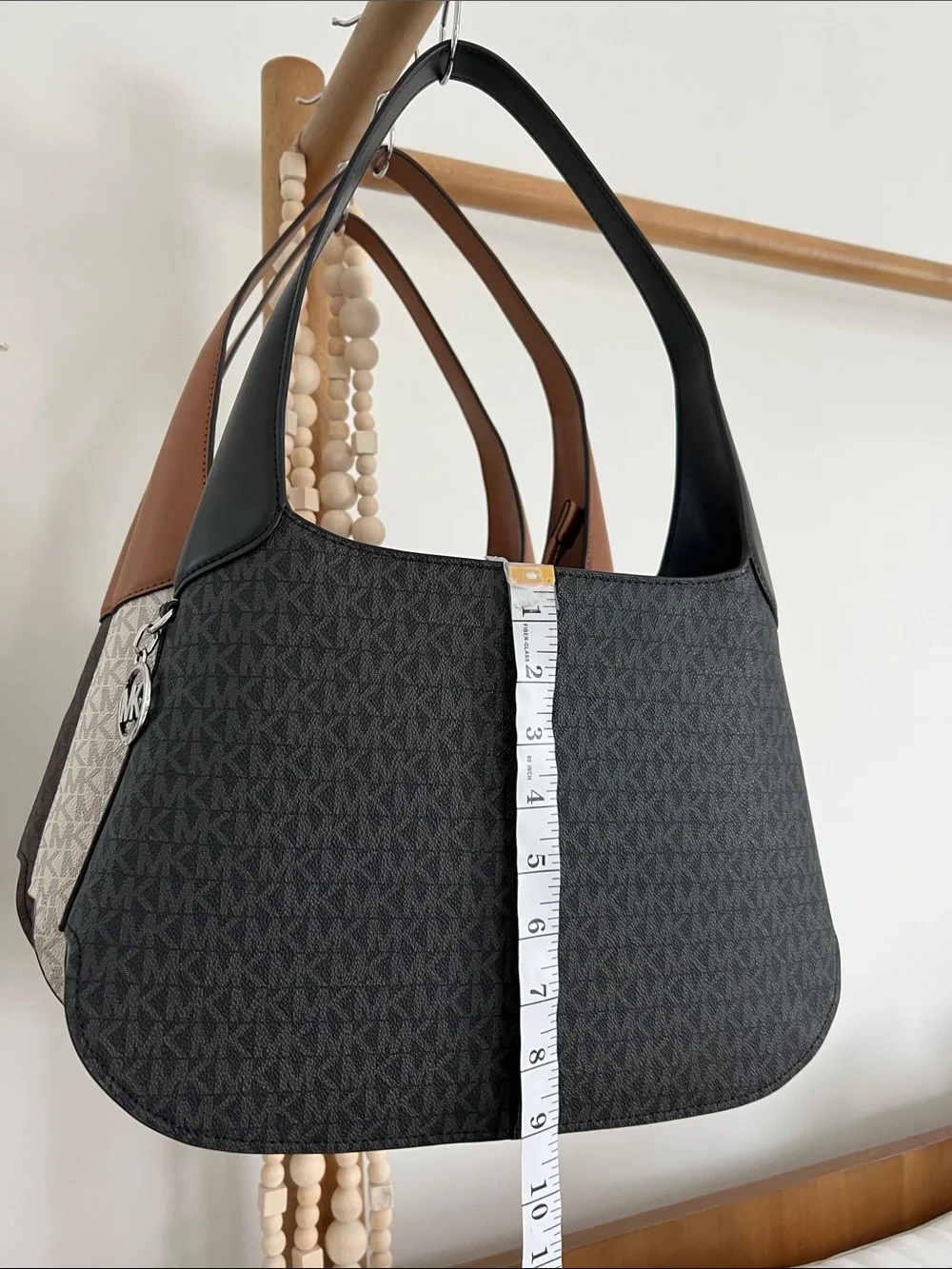 Michael Kors Black MK Logo Hobo Shoulder Bag
